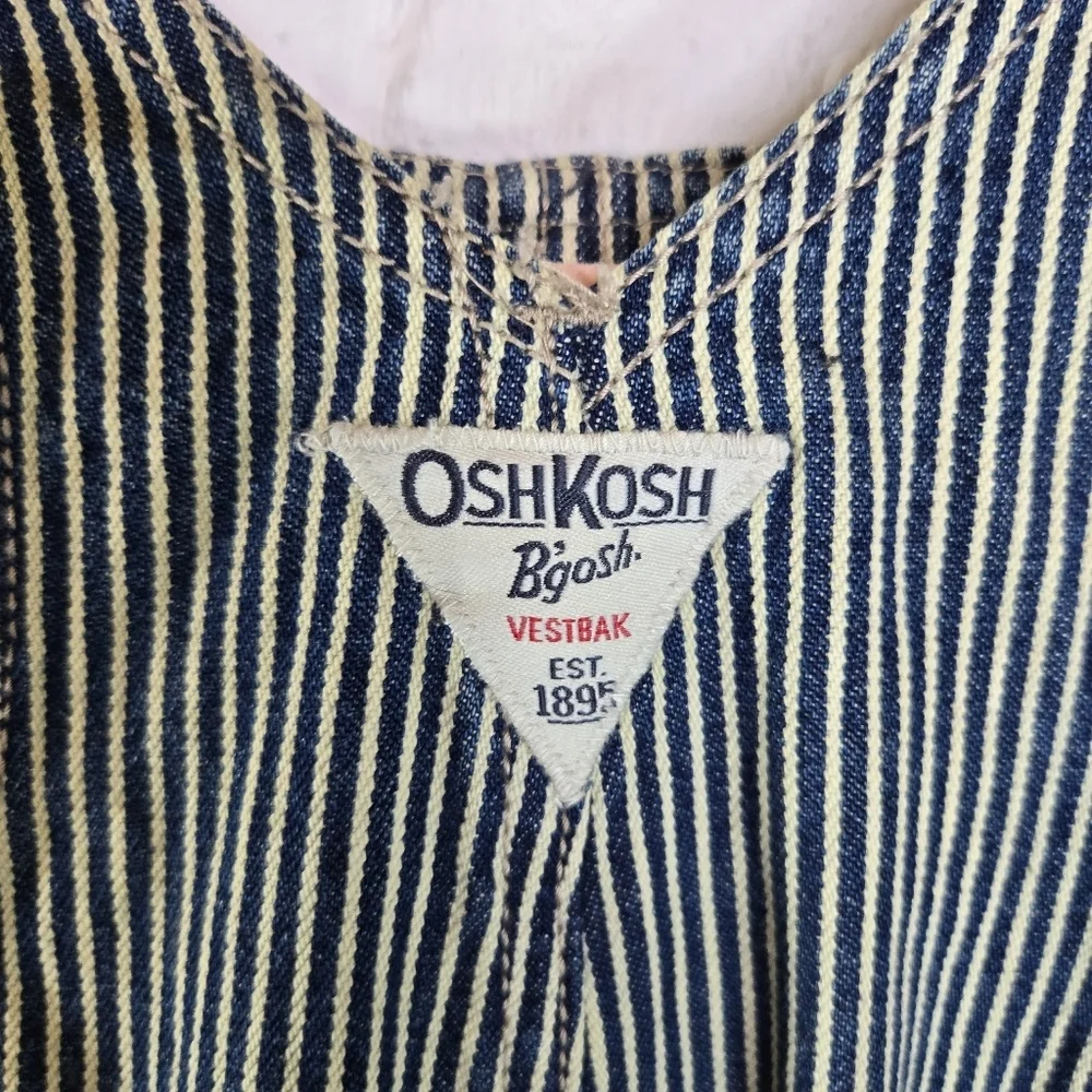 Vtg Osh Kosh B'Gosh Vestbak Engineer Striped Denim Overalls New 1895